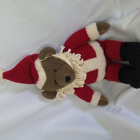 Hallmark Santa Claus bear christmas plush 12" textured fur - Picture 3 of 9